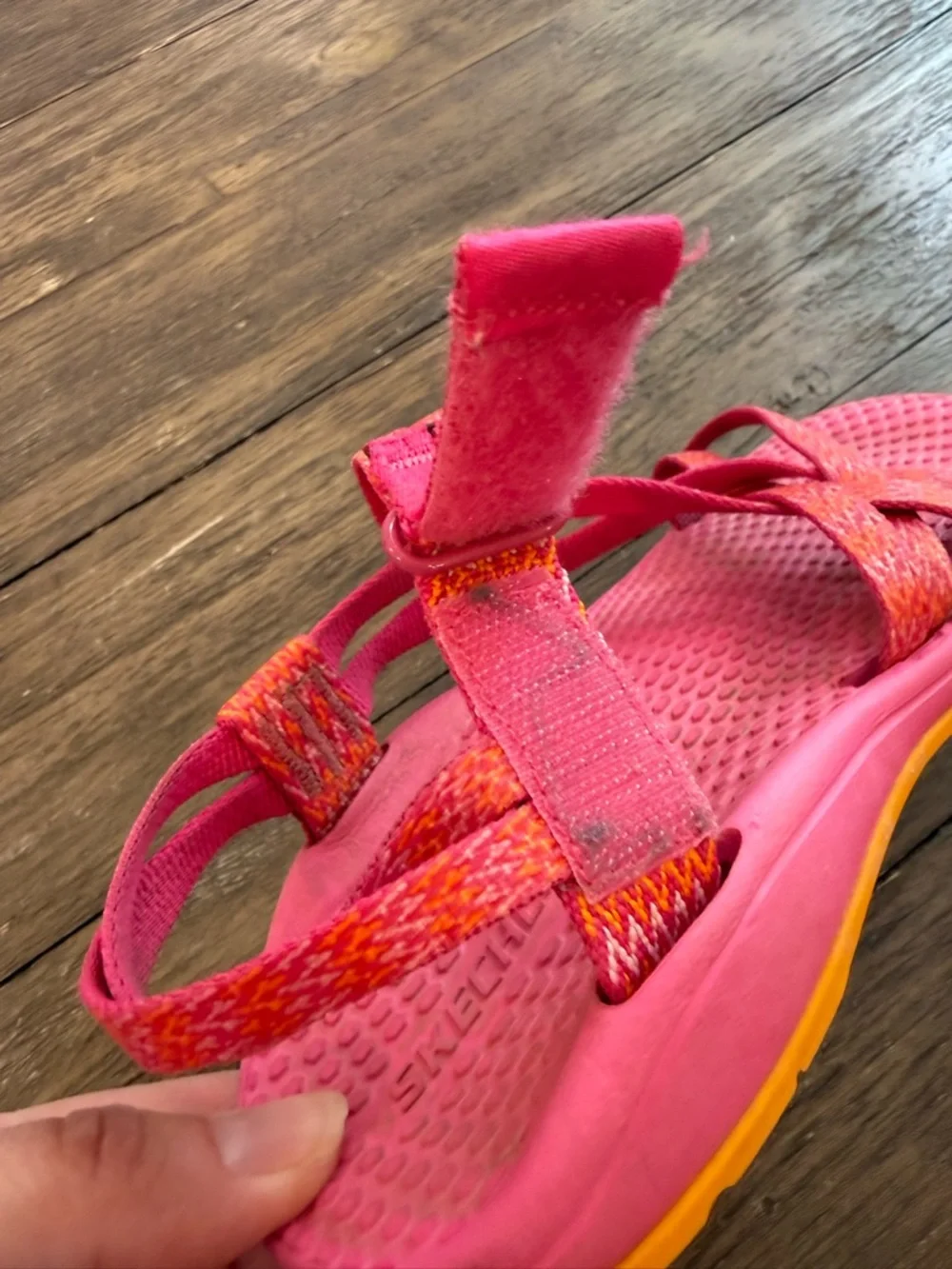 Skechers Girls Pink Sport Strappy Velcro Sandals Size 1 Youth Comfort Outdoor